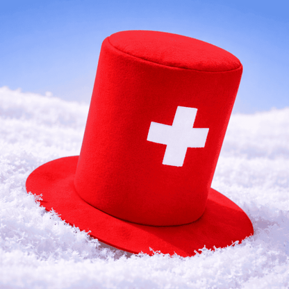 Chapeau haut-de-forme éventail suisse