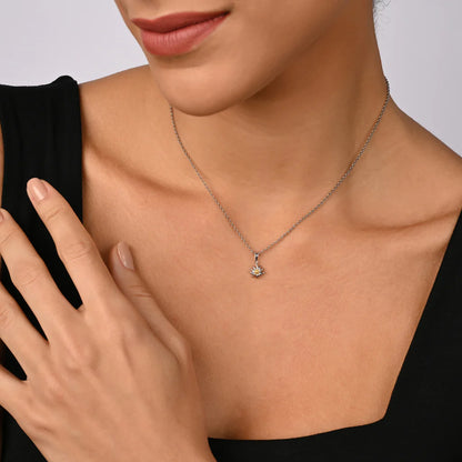 Anhänger und Ohrstecker SET, Bicolor Silber