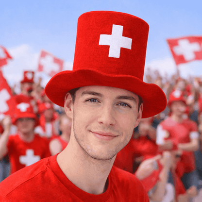 Chapeau haut-de-forme éventail suisse