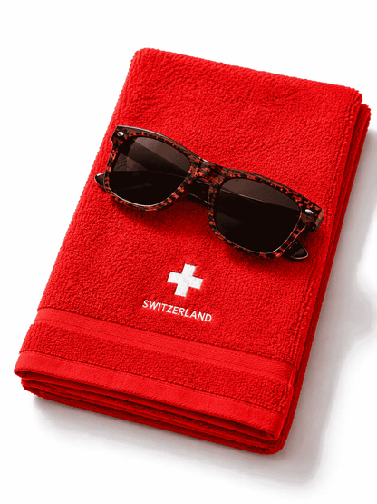 Bath towel CH-Cross Switzerland, red, 70 x 140 cm