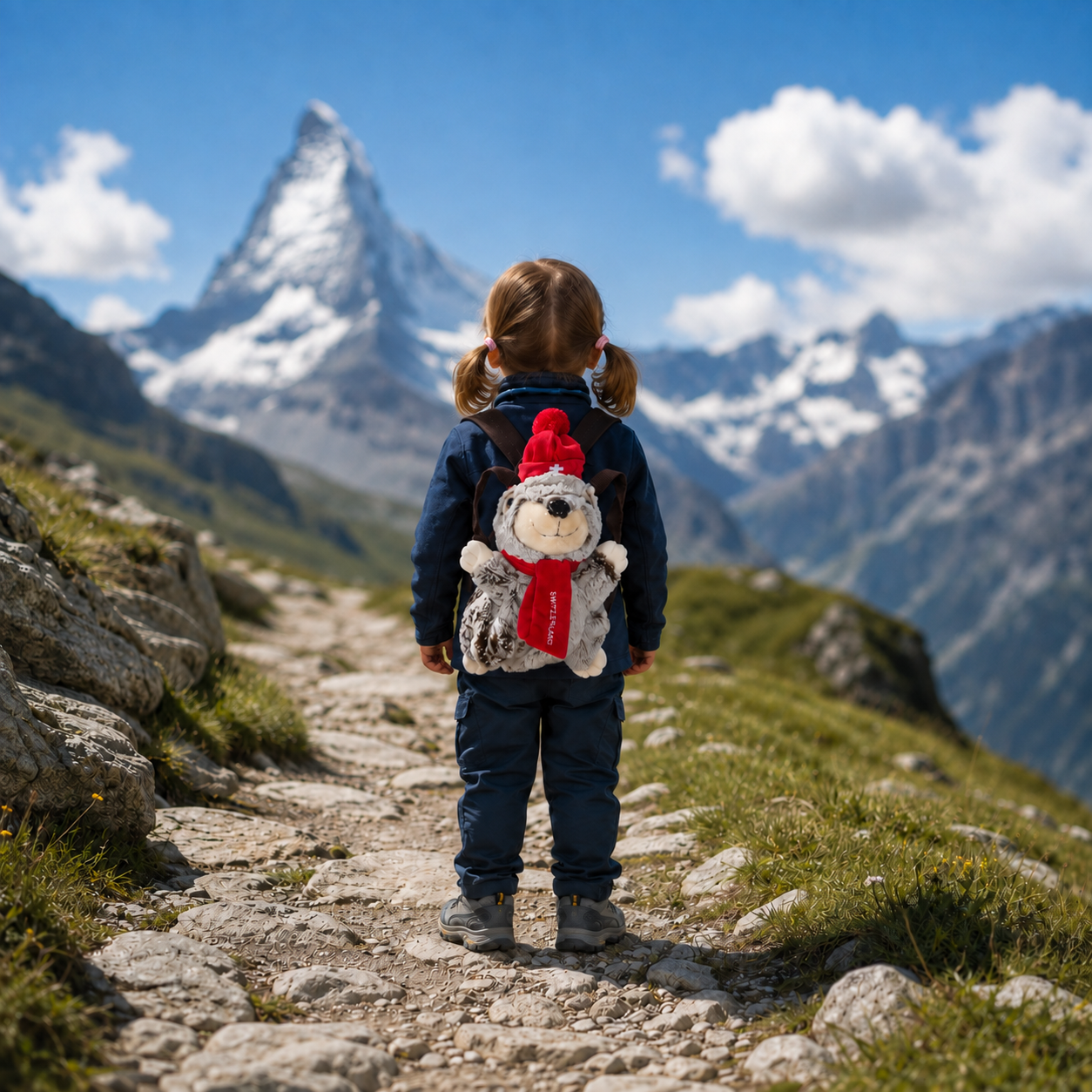 Plush backpack Murmeli, 30 cm