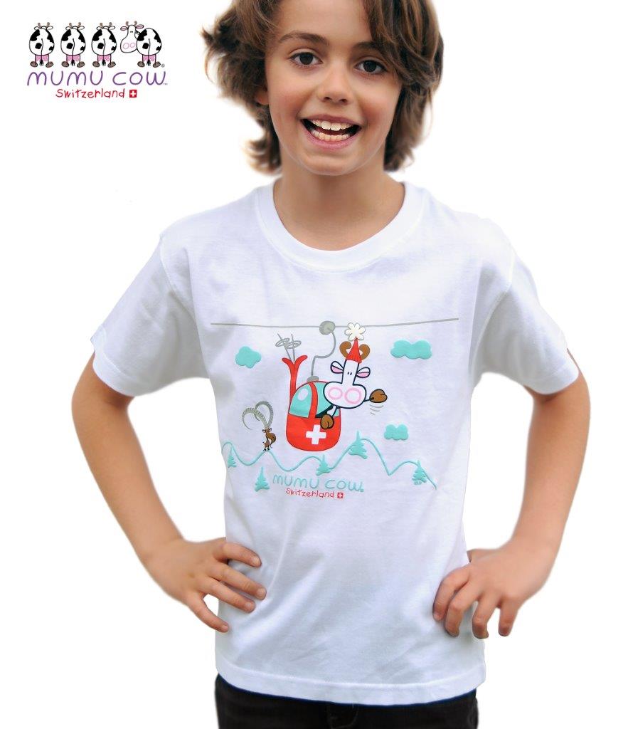 T-Shirt Mumucow Seilbahn, weiss