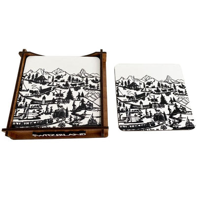 Set mit 6 Untersetzer mit Scherenschnitt-Motiv