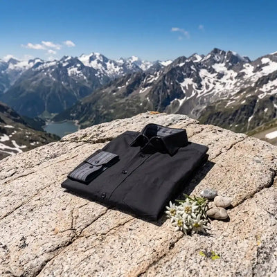 Bio Hemd mit Edelweiss Stoffeinsatz