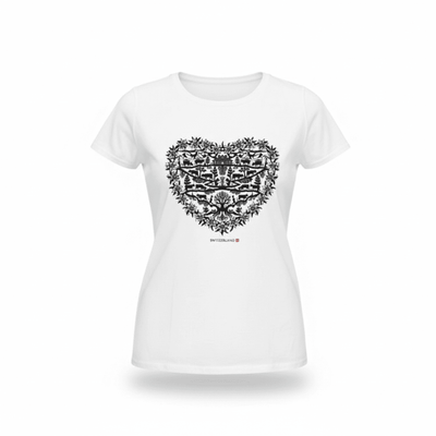 Damen T-Shirt Scherenschnitt Herz