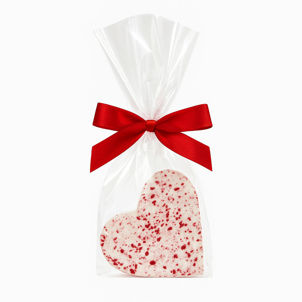 Schokoladen Herz , weisse Schokolade mit Waldbeeren