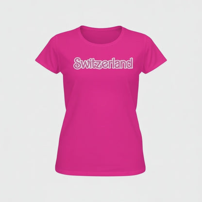 T-Shirt tailliert mit Strass, fuchsia