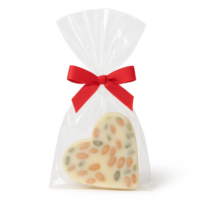 Schokoladen Herz, weisse Schokolade mit Pistazien