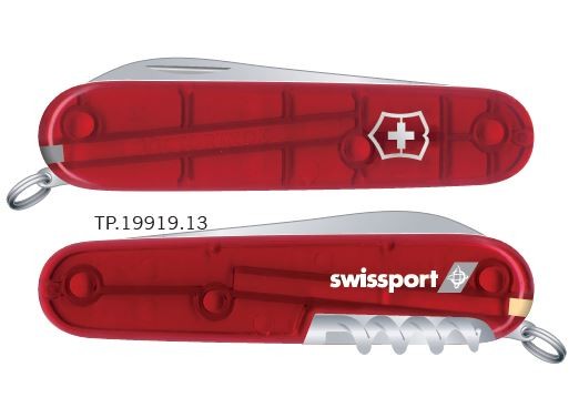 (mit Swissport Logo) Victorinox Taschenmesser Spartan rot transparent
